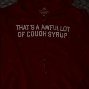 Red VVS That’s A Awful Lot Of Cough Syrup Zip Up Hoodie